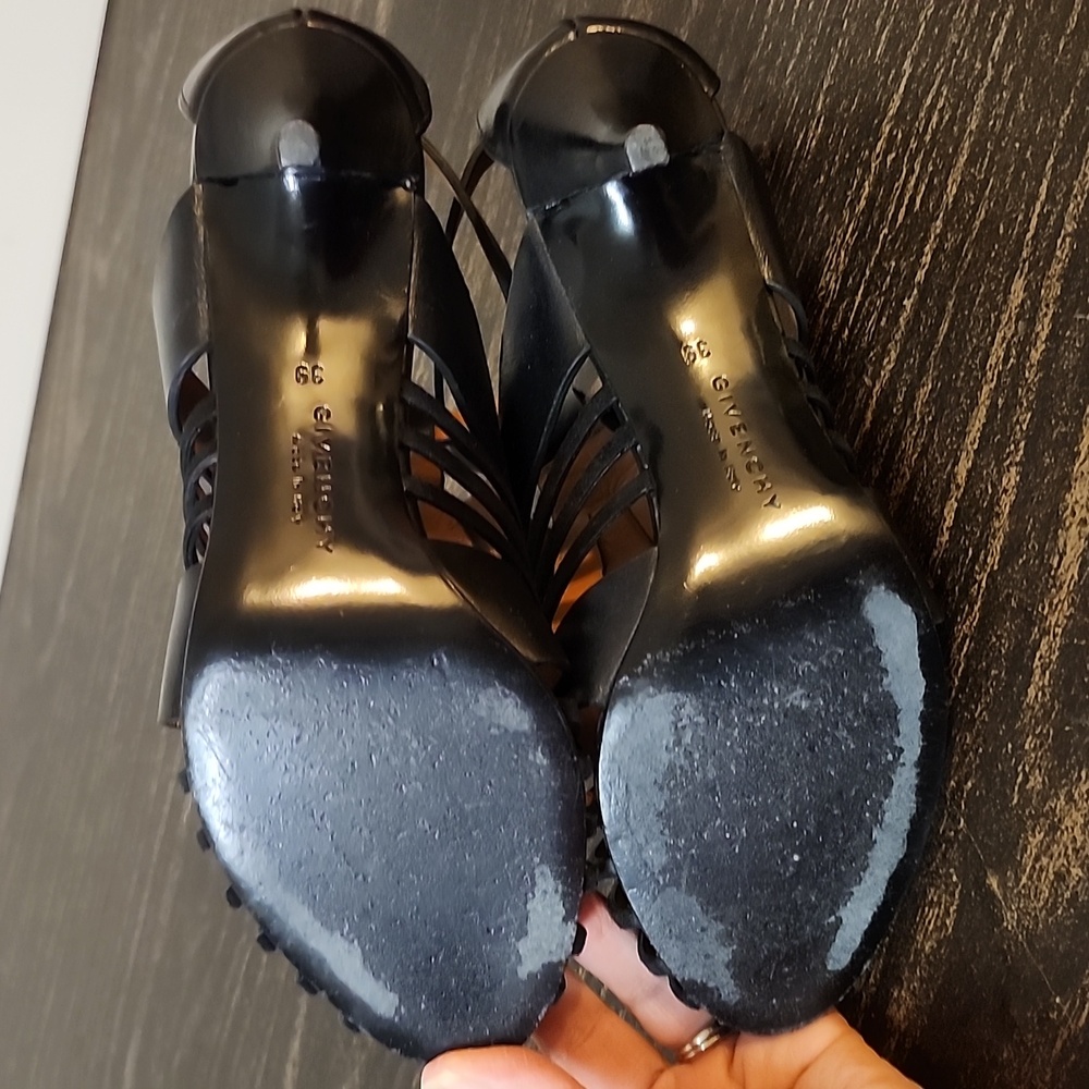 Givenchy Leather Woven Gladiator Kitten Heels Size 8.5 / 9 - Picture 9 of 11